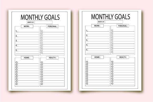 Download Monthly Goal Planner Book KDP for Amazon - Goal planner Collection
