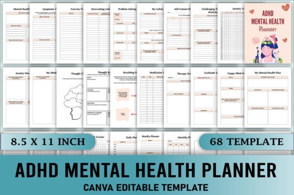 Download Editable ADHD Mental Health Planner - Premium Resources