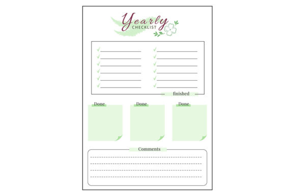 Download Yearly Checklist Minimalist Planner Page - Year Collection
