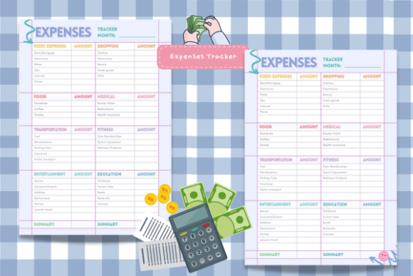 Download Expenses Tracker 4years Interactive PDF - Year Collection