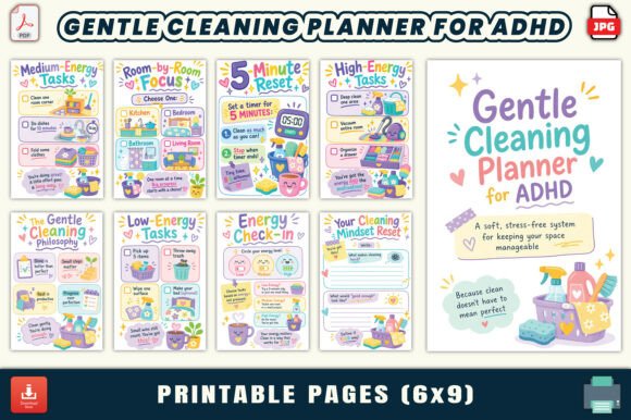 Download Gentle Cleaning Planner for ADHD - Premium Resources