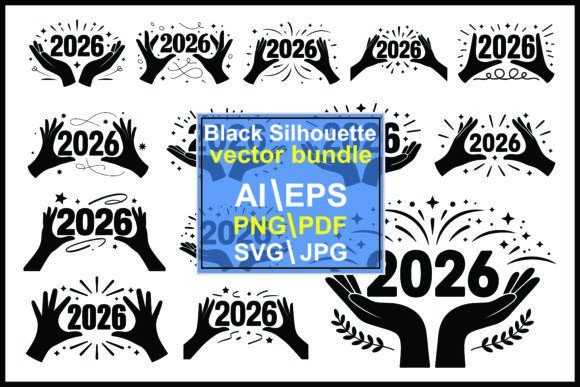 Download Collection of Black 2026 Year Icons - Year Collection