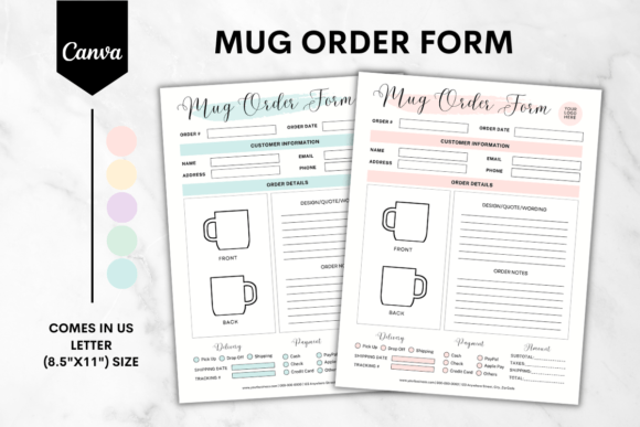 Download Custom Mug Order Form Canva Template 1 - Mug order form Collection