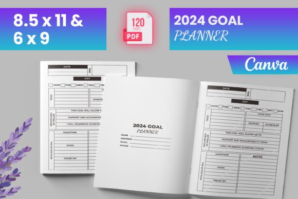 Download 2024 Goal Planner Canva (KDP) - Goal planner Collection