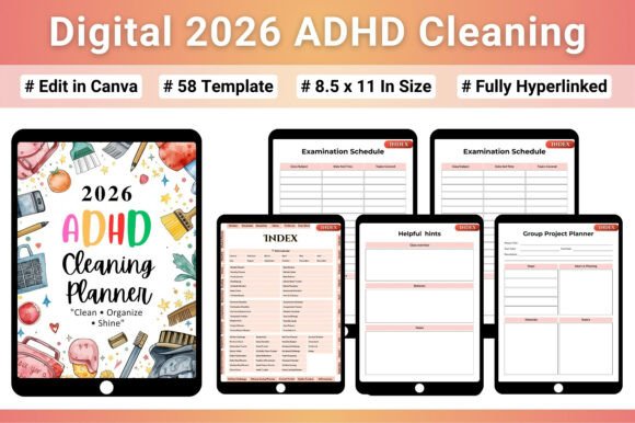 Download Digital 2026 ADHD Cleaning Template - Premium Resources