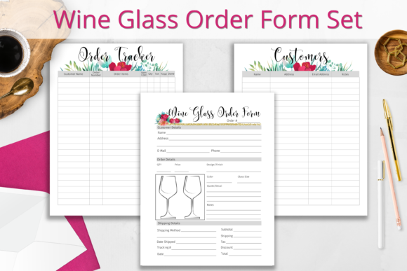 Download Wine Glass Order Form and Tracker Set - Wine glass order form Collection