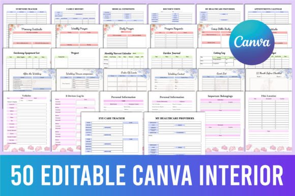 Download 50 Editable Canva Kdp Interior - Premium Bundle