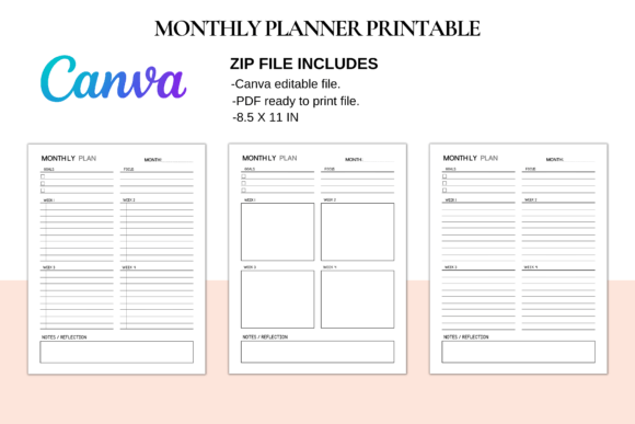 Download Monthly Planner Printable, Goal Planner - Goal planner Collection