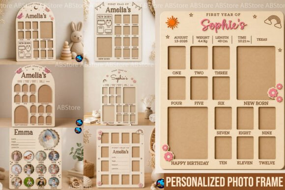 Download My First Year Photo Frame Laser Cut - Year Collection